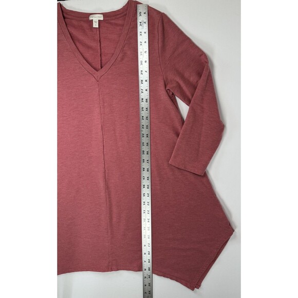 Garnet Hill Tunic Top Womens Small Red Tencel V Neck Stretch Handkerchief Hem - Picture 11 of 15